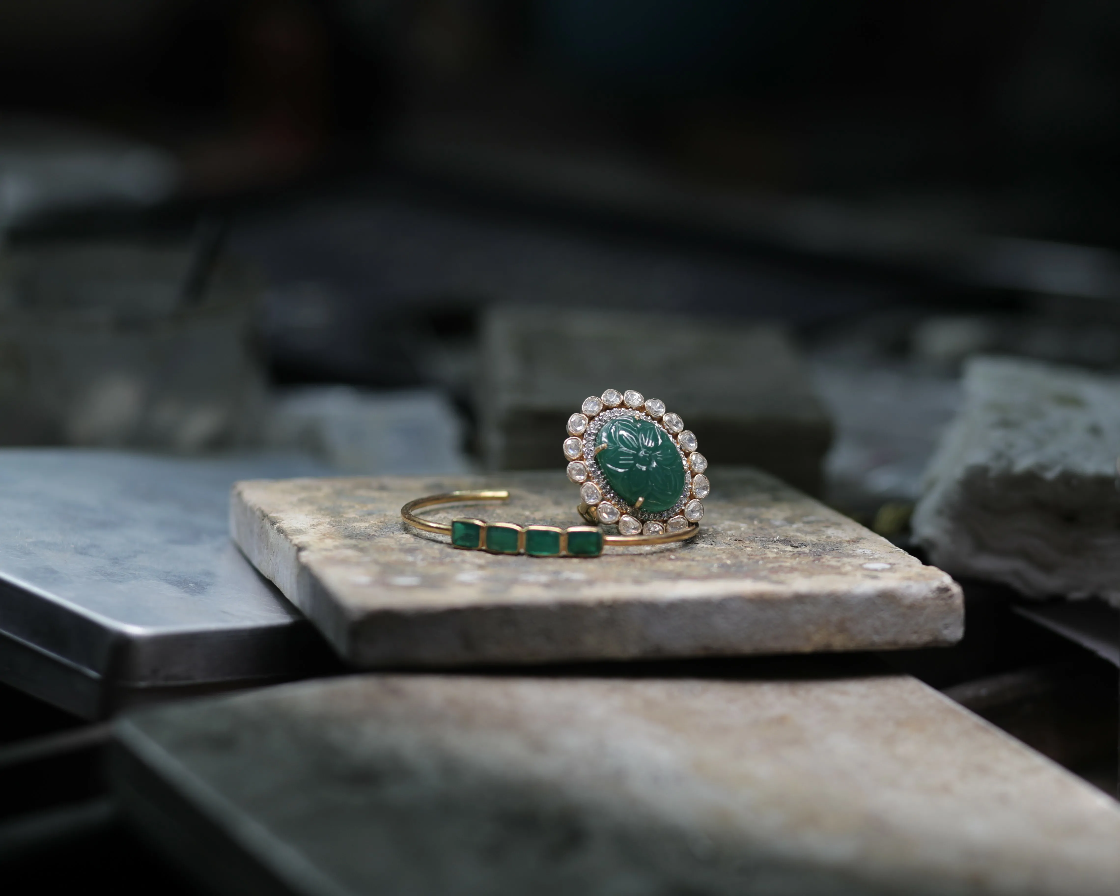 Craftman making jewellery